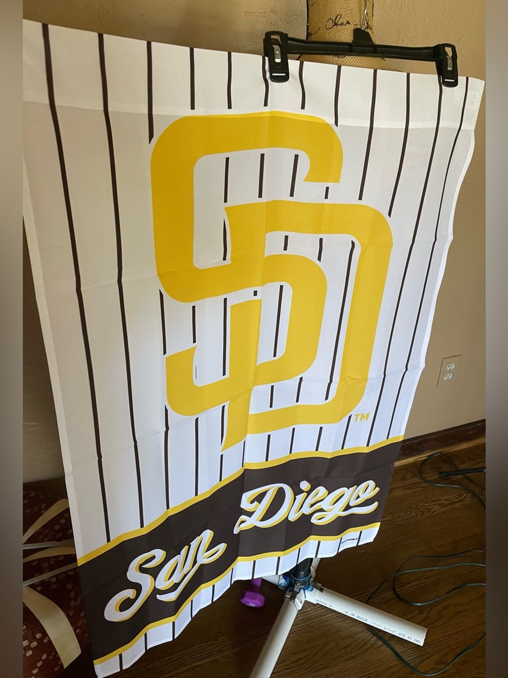 San Diego Padres Wincraft White, Gold and Brown San Diego Logo Flag NIP